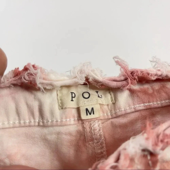 POL Tie Dye Cutoff Jean Maroon Shorts - Picture 3 of 10